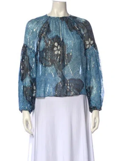 Pre-owned Ulla Johnson Silk Floral Print Blouse