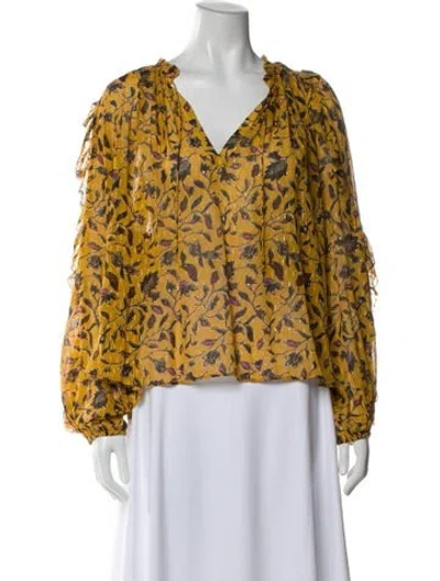 Pre-owned Ulla Johnson Silk Floral Print Blouse