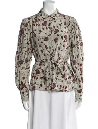 Pre-owned Ulla Johnson Silk Floral Print Blouse