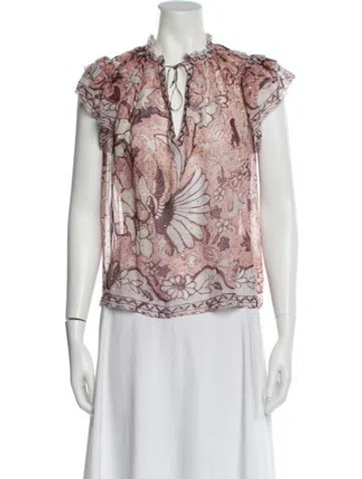 Pre-owned Ulla Johnson Silk Floral Print Blouse
