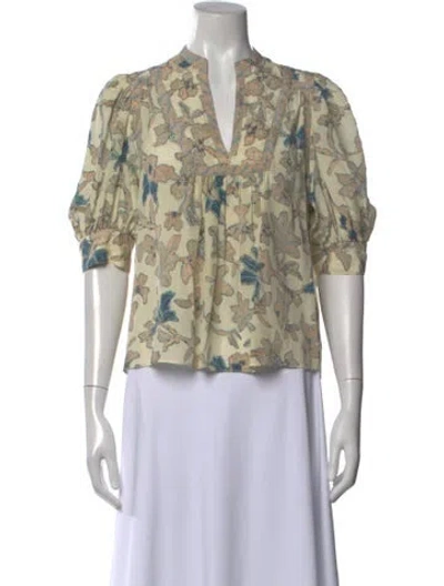 Pre-owned Ulla Johnson Silk Floral Print Blouse