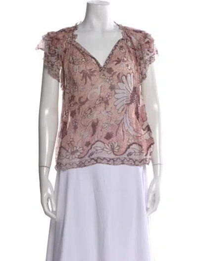 Pre-owned Ulla Johnson Silk Floral Print Blouse