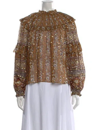 Pre-owned Ulla Johnson Silk Floral Print Blouse