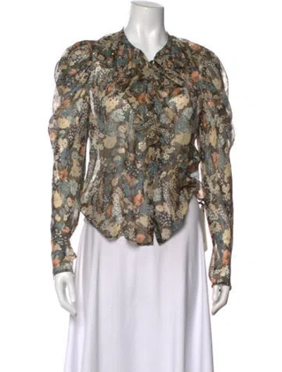 Pre-owned Ulla Johnson Silk Floral Print Blouse