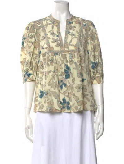 Pre-owned Ulla Johnson Silk Floral Print Blouse
