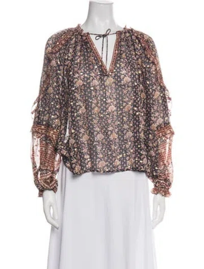 Pre-owned Ulla Johnson Silk Floral Print Blouse