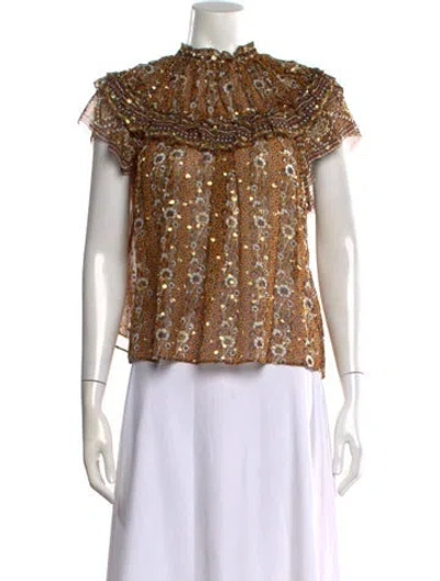 Pre-owned Ulla Johnson Silk Floral Print Blouse