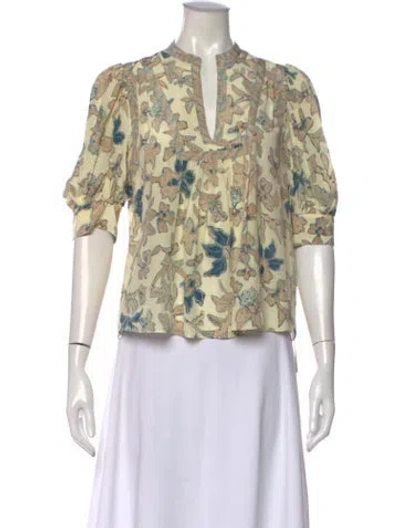Pre-owned Ulla Johnson Silk Floral Print Blouse