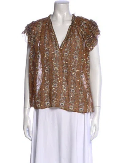 Pre-owned Ulla Johnson Silk Floral Print Blouse