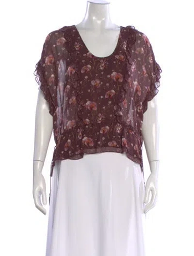 Pre-owned Ulla Johnson Silk Floral Print Blouse In Multi