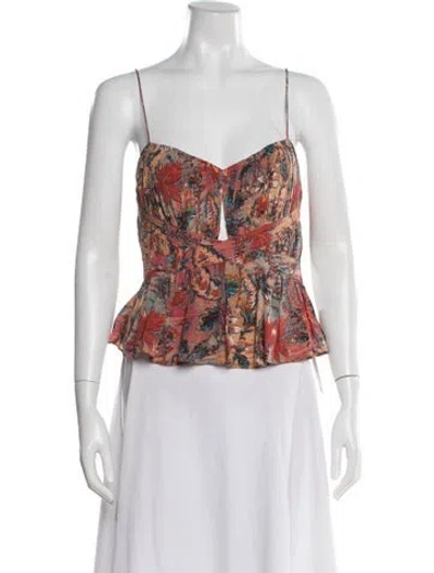 Pre-owned Ulla Johnson Silk Floral Print Blouse In Multi