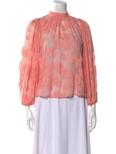 Pre-owned Ulla Johnson Silk Floral Print Blouse In Pink
