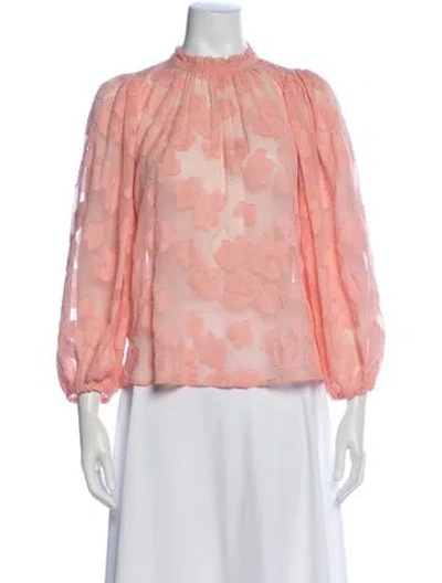 Pre-owned Ulla Johnson Silk Floral Print Blouse In Pink