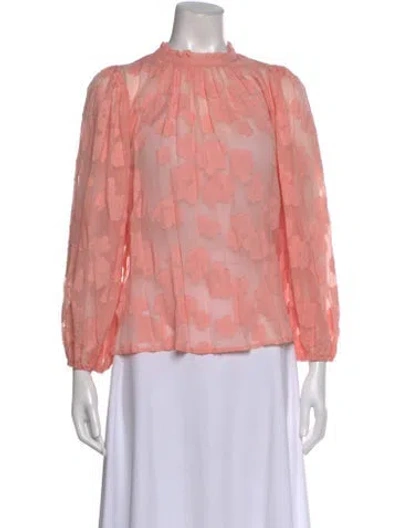 Pre-owned Ulla Johnson Silk Floral Print Blouse In Pink