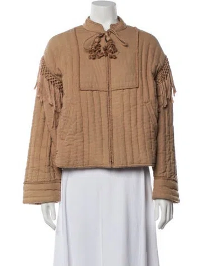Pre-owned Ulla Johnson Silk Jacket In Brown/neutrals