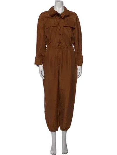 Pre-owned Ulla Johnson Silk Jumpsuit In Brown