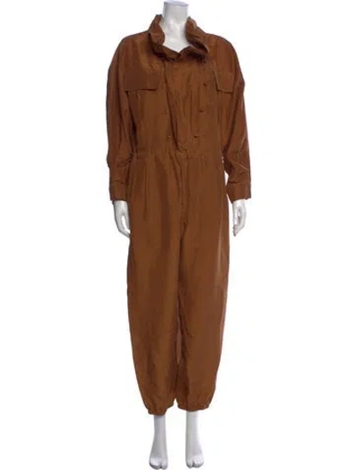 Pre-owned Ulla Johnson Silk Jumpsuit In Brown