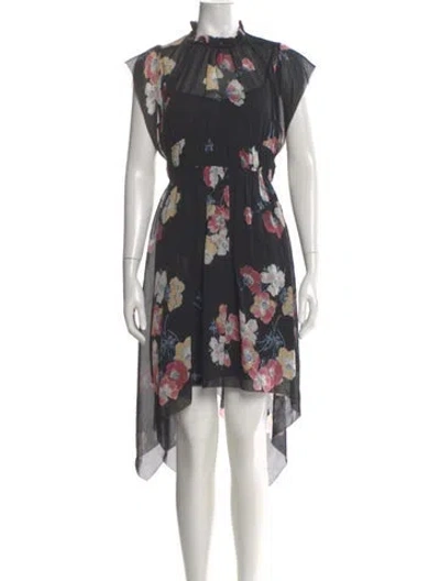Pre-owned Ulla Johnson Silk Knee-length Dress In Black