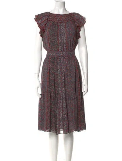 Pre-owned Ulla Johnson Silk Knee-length Dress In Blue