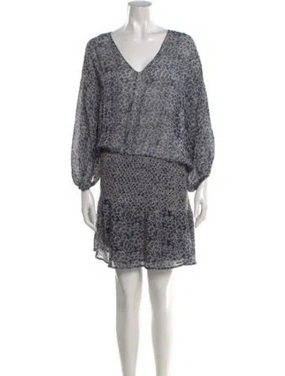 Pre-owned Ulla Johnson Silk Knee-length Dress In Blue