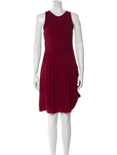 Pre-owned Ulla Johnson Silk Knee-length Dress In Burgundy