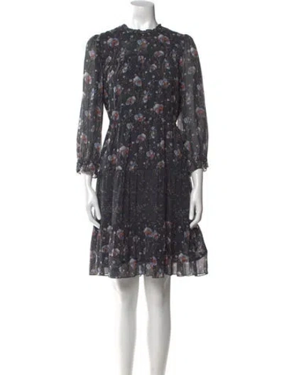 Pre-owned Ulla Johnson Silk Knee-length Dress In Gray