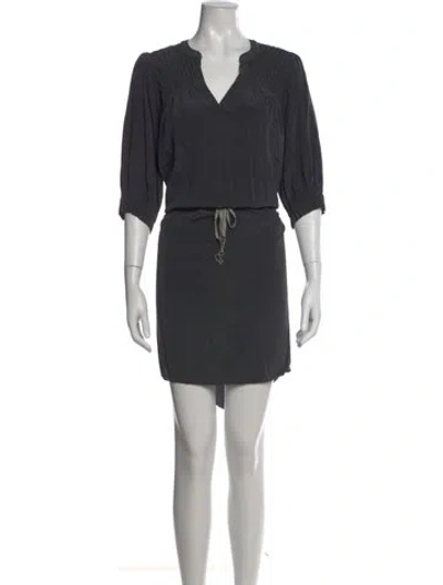 Pre-owned Ulla Johnson Silk Knee-length Dress In Gray