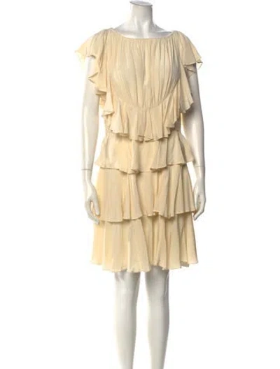Pre-owned Ulla Johnson Silk Knee-length Dress In Neutral