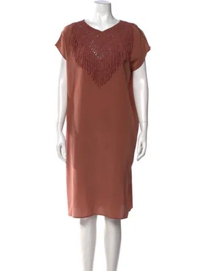 Pre-owned Ulla Johnson Silk Knee-length Dress In Neutral