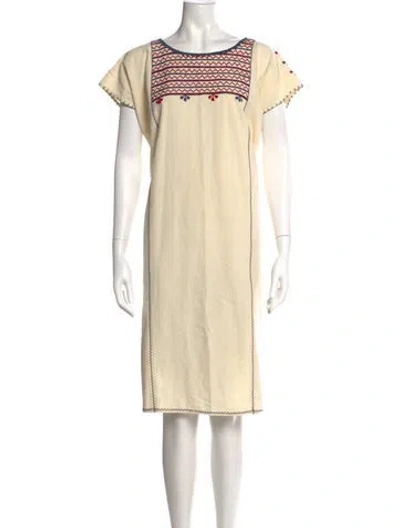 Pre-owned Ulla Johnson Silk Knee-length Dress In Neutral