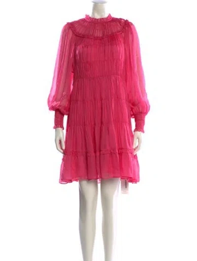 Pre-owned Ulla Johnson Silk Knee-length Dress In Pink