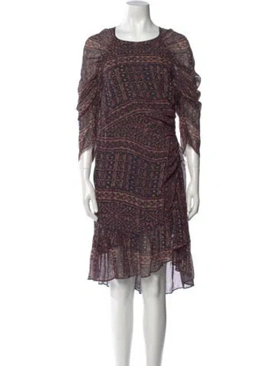 Pre-owned Ulla Johnson Silk Knee-length Dress In Purple