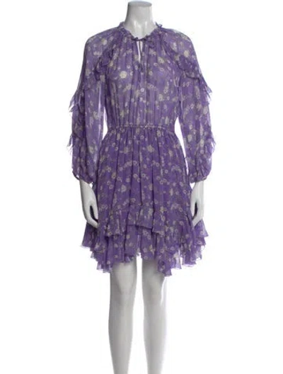 Pre-owned Ulla Johnson Silk Knee-length Dress In Purple