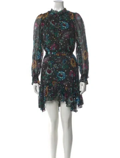 Pre-owned Ulla Johnson Silk Knee-length Dress W/ Tags In Black