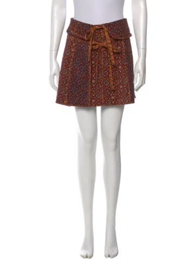 Pre-owned Ulla Johnson Silk Knee-length Skirt In Orange