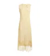 Ulla Johnson Idra Embroidered Silk Crepe De Chine Maxi Dress In Yellow