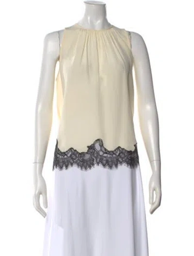 Pre-owned Ulla Johnson Silk Lace Pattern Blouse In Neutral