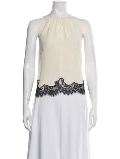 Pre-owned Ulla Johnson Silk Lace Pattern Blouse W/ Tags In Neutrals