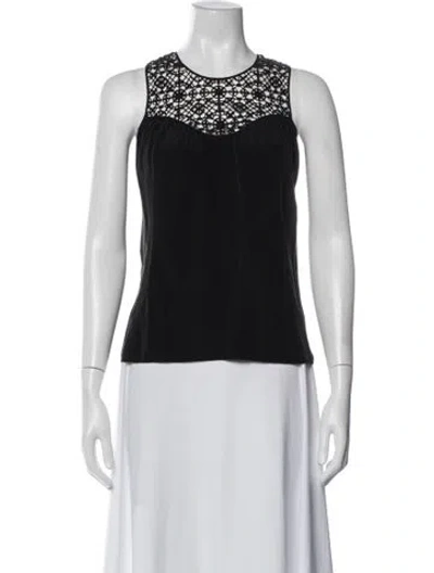 Pre-owned Ulla Johnson Silk Lace Pattern Top In Black