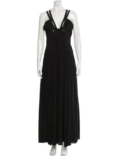 Pre-owned Ulla Johnson Silk Long Dress In Black