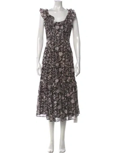 Pre-owned Ulla Johnson Silk Long Dress In Black