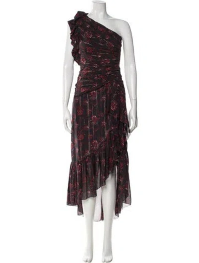 Pre-owned Ulla Johnson Silk Long Dress In Black