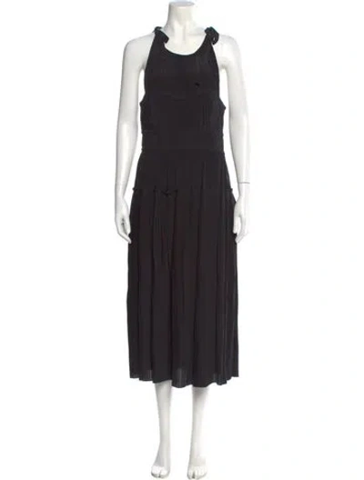 Pre-owned Ulla Johnson Silk Long Dress In Black