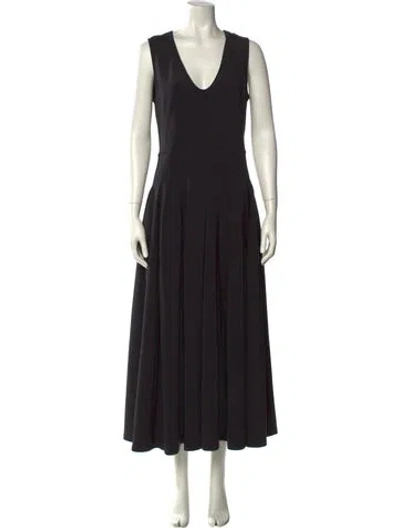 Pre-owned Ulla Johnson Silk Long Dress In Black
