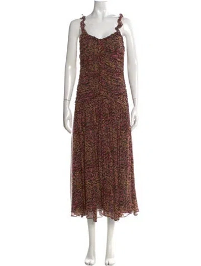 Pre-owned Ulla Johnson Silk Long Dress In Black