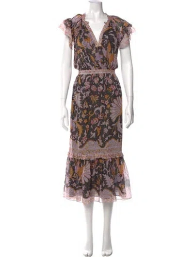 Pre-owned Ulla Johnson Silk Long Dress In Black