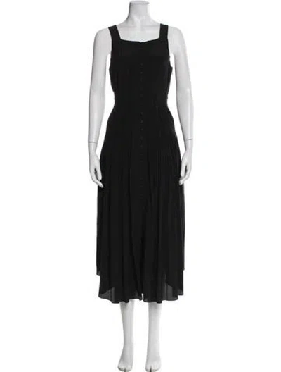 Pre-owned Ulla Johnson Silk Long Dress In Black