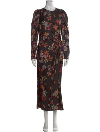 Pre-owned Ulla Johnson Silk Long Dress In Black