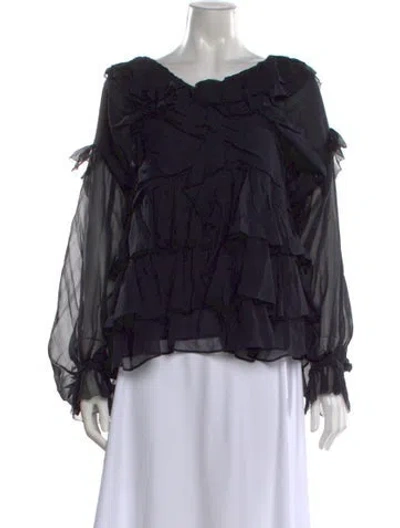 Pre-owned Ulla Johnson Silk Long Dress In Black