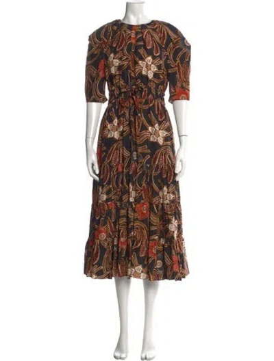 Pre-owned Ulla Johnson Silk Long Dress In Black